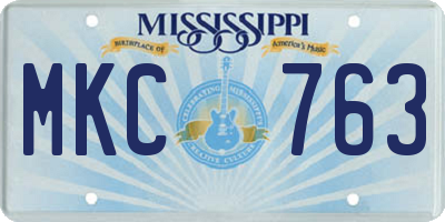 MS license plate MKC763