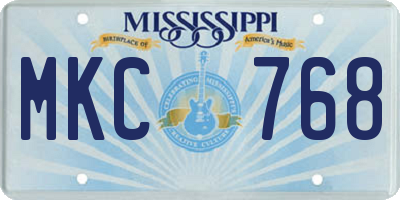 MS license plate MKC768
