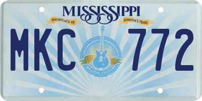 MS license plate MKC772