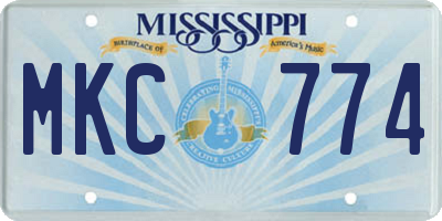 MS license plate MKC774