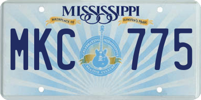 MS license plate MKC775