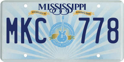 MS license plate MKC778