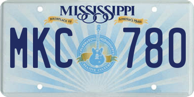 MS license plate MKC780