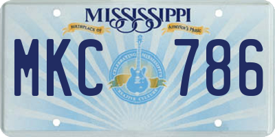 MS license plate MKC786