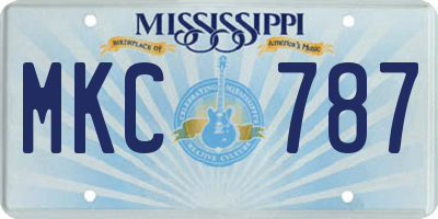 MS license plate MKC787