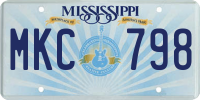 MS license plate MKC798