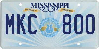 MS license plate MKC800