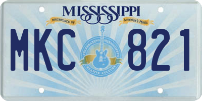 MS license plate MKC821