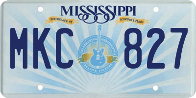 MS license plate MKC827