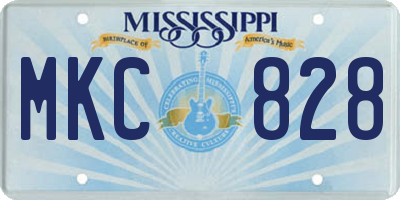 MS license plate MKC828