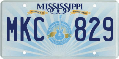 MS license plate MKC829