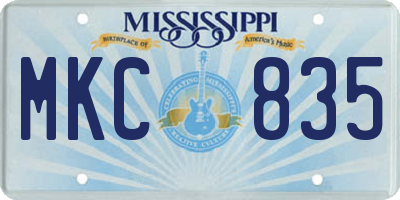 MS license plate MKC835