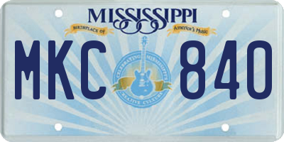 MS license plate MKC840