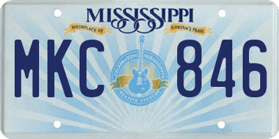MS license plate MKC846
