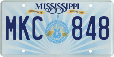 MS license plate MKC848