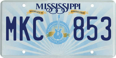 MS license plate MKC853