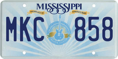 MS license plate MKC858