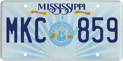 MS license plate MKC859