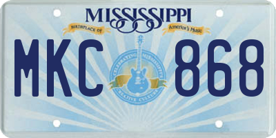 MS license plate MKC868