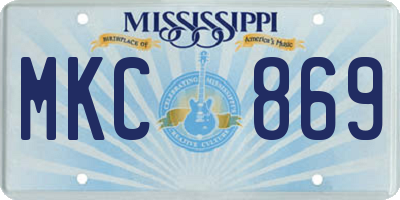 MS license plate MKC869