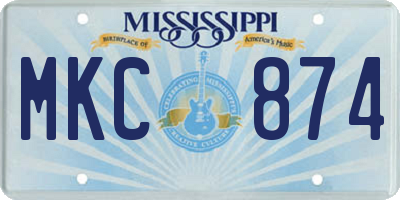 MS license plate MKC874