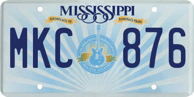 MS license plate MKC876