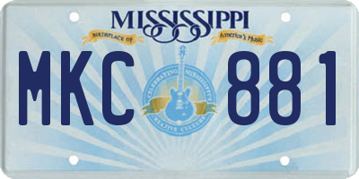 MS license plate MKC881