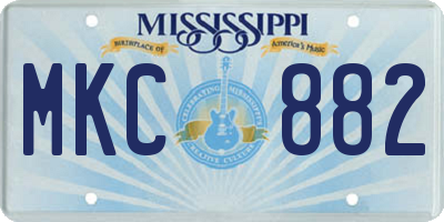 MS license plate MKC882