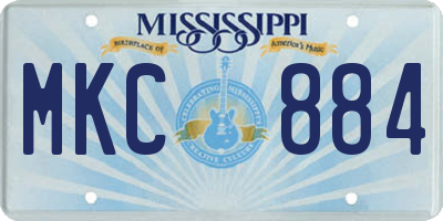 MS license plate MKC884