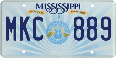 MS license plate MKC889