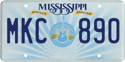 MS license plate MKC890
