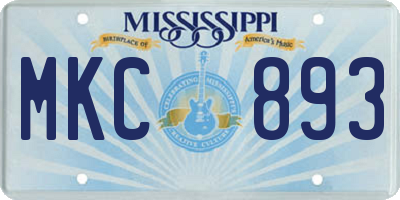 MS license plate MKC893