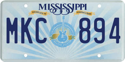 MS license plate MKC894