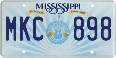 MS license plate MKC898