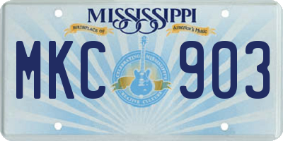MS license plate MKC903