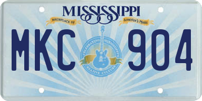 MS license plate MKC904