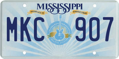 MS license plate MKC907