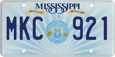 MS license plate MKC921
