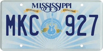 MS license plate MKC927