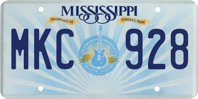 MS license plate MKC928
