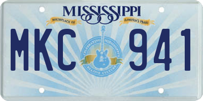 MS license plate MKC941