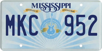 MS license plate MKC952