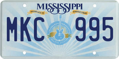 MS license plate MKC995