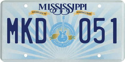 MS license plate MKD051