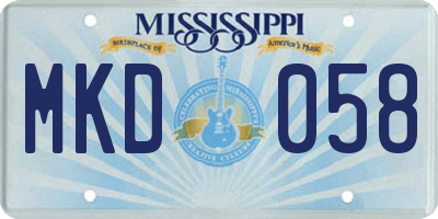 MS license plate MKD058