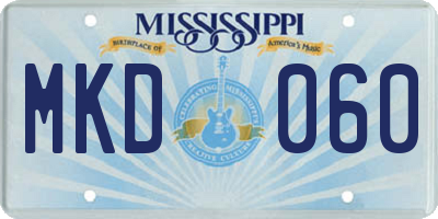 MS license plate MKD060