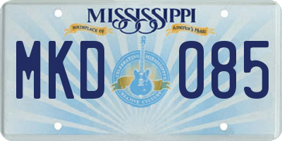 MS license plate MKD085