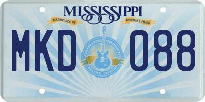 MS license plate MKD088
