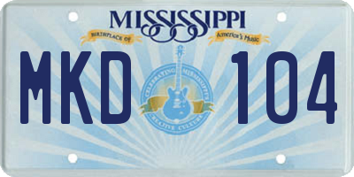 MS license plate MKD104