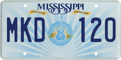 MS license plate MKD120